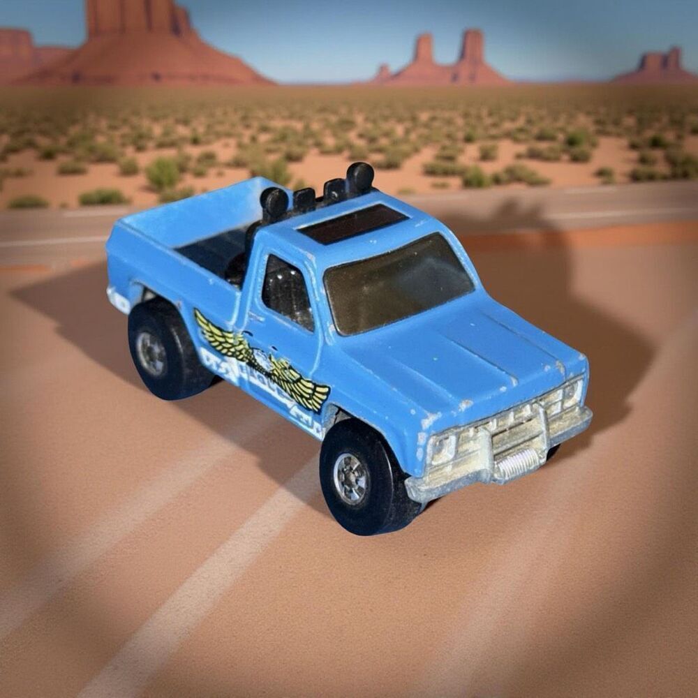 Vintage 1977 Hot Wheels Bywayman Blue Eagle Chevrolet Pickup Truck Blackwall 4x4
